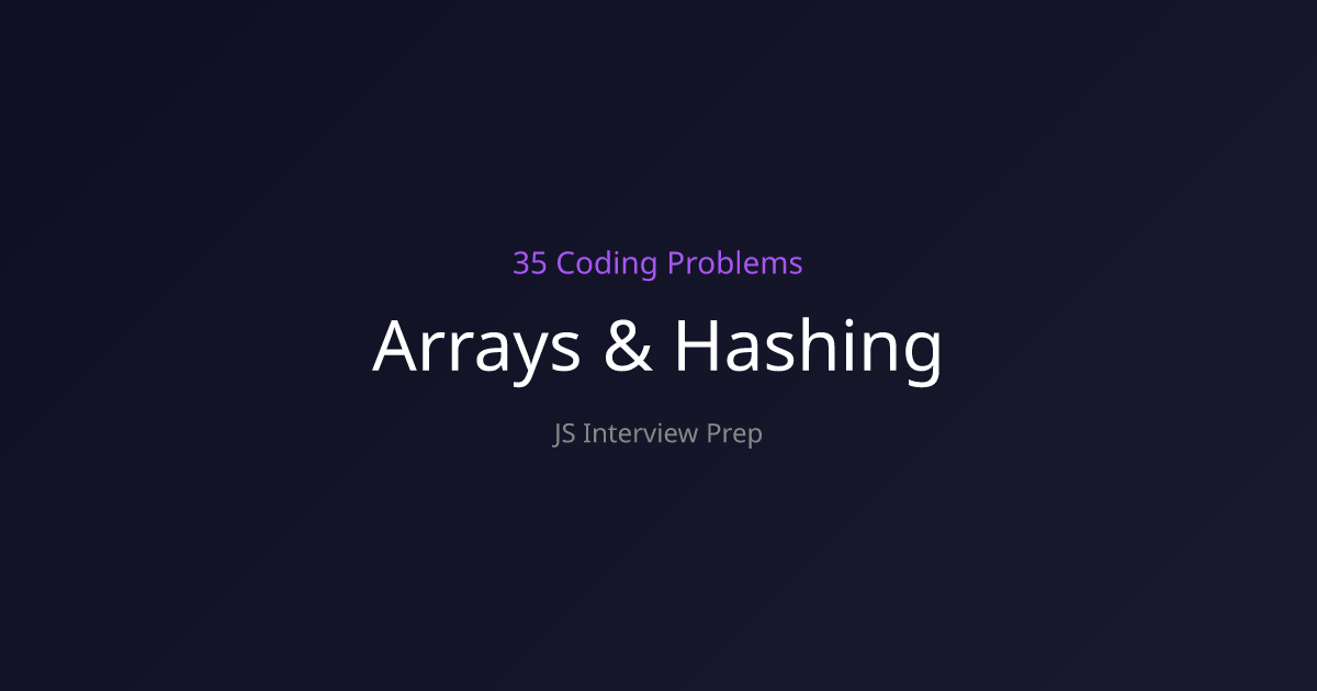 Arrays & Hashing — 35 JavaScript Practice Problems with Visual Explanations