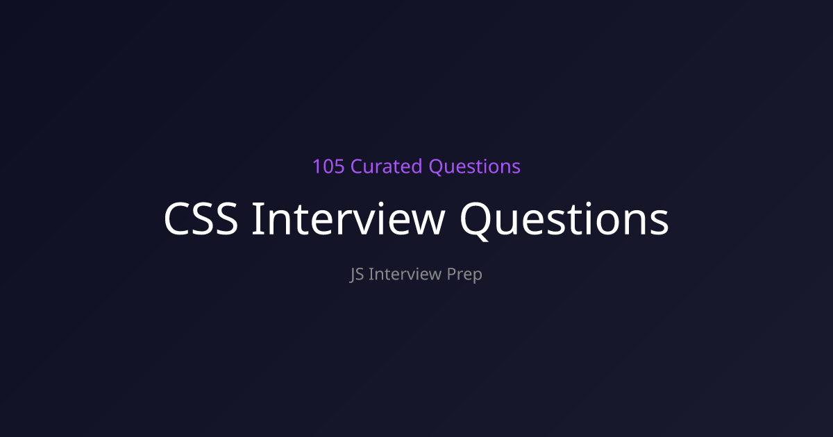 CSS Interview Questions - 105 Questions by Topic & Difficulty